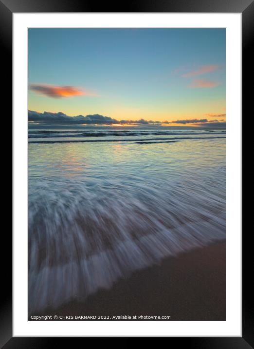 Waves At Sunset Framed Mounted Print by CHRIS BARNARD