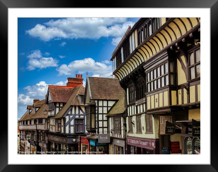 Enchanting Medieval Timber Framed Houses Framed Mounted Print by Roger Mechan