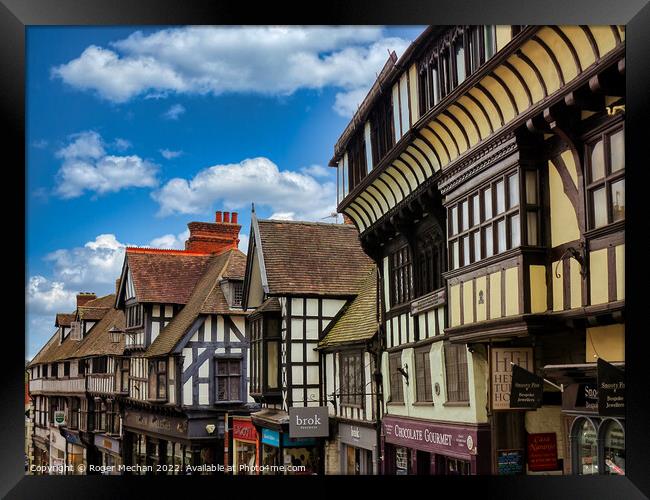 Enchanting Medieval Timber Framed Houses Framed Print by Roger Mechan