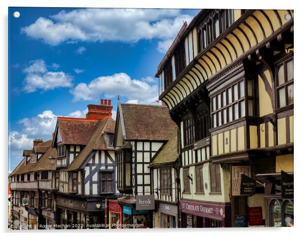 Enchanting Medieval Timber Framed Houses Acrylic by Roger Mechan