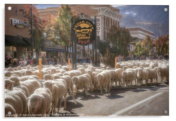 Annual Sheep Parade Acrylic by Donna Kennedy