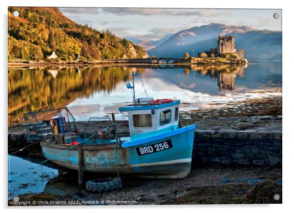 Eilean Donan Castle with the Saltire unfurled Acrylic by Chris Drabble