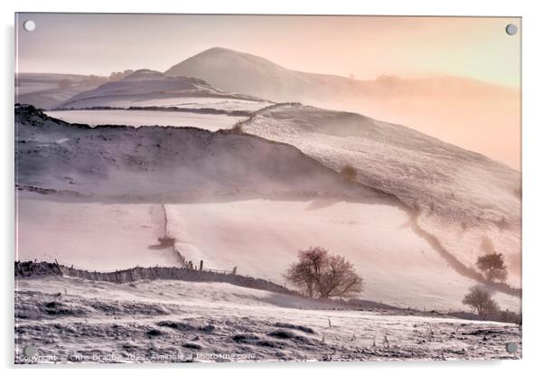 High Wheeldon emerging through the mist Acrylic by Chris Drabble