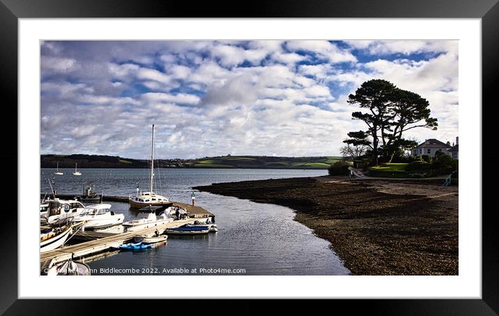 Looking out from Mylor Harbour down the Fal Estuary Framed Mounted Print by Ann Biddlecombe
