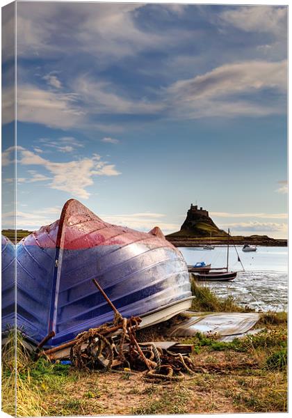 Lindisfarne Fishing Boat Canvas Print by Kevin Tate