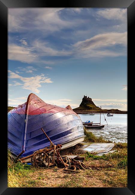 Lindisfarne Fishing Boat Framed Print by Kevin Tate