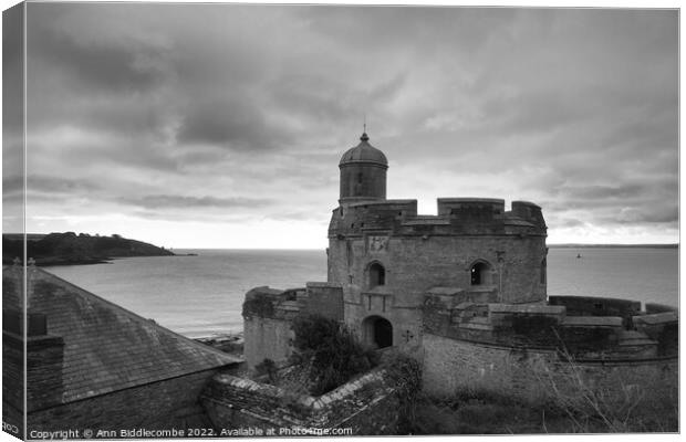 St Mawes Castle on the Fal estuary Canvas Print by Ann Biddlecombe
