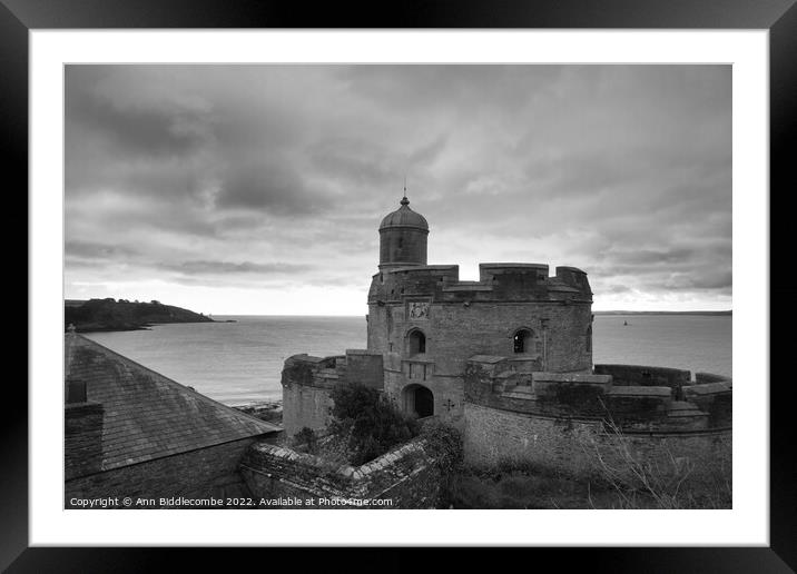 St Mawes Castle on the Fal estuary Framed Mounted Print by Ann Biddlecombe