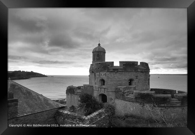 St Mawes Castle on the Fal estuary Framed Print by Ann Biddlecombe