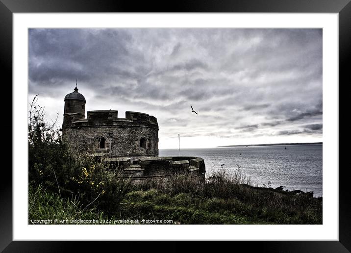 St Mawes Castle in Cornwall Framed Mounted Print by Ann Biddlecombe