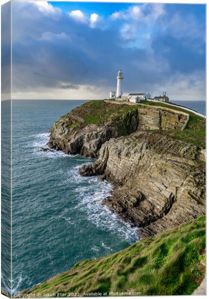 Lighthouse in north Wales in beautiful place  Canvas Print by Jakub Eter