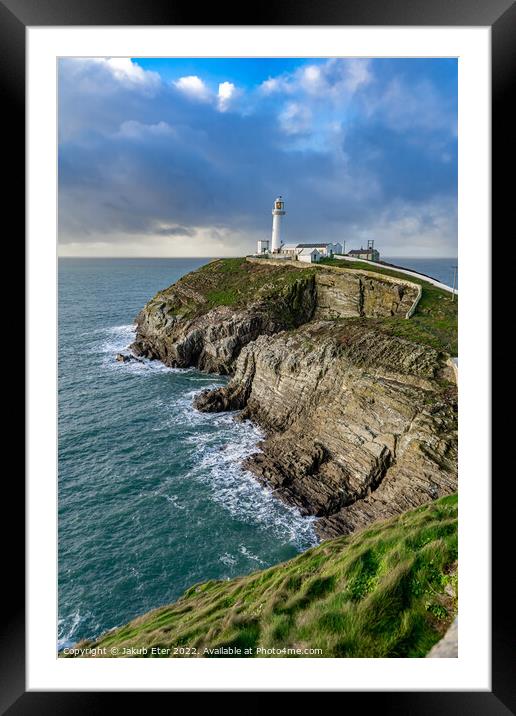 Lighthouse in north Wales in beautiful place  Framed Mounted Print by Jakub Eter