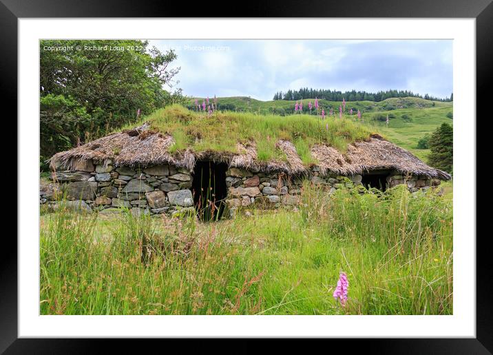 medieval crofters cottage Framed Mounted Print by Richard Long