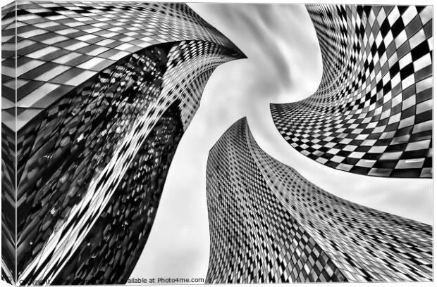 Manchester Deansgate Abstract Architecture in monochrome Canvas Print by Paul James