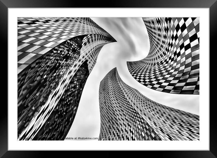Manchester Deansgate Abstract Architecture in monochrome Framed Mounted Print by Paul James