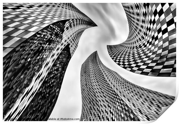 Manchester Deansgate Abstract Architecture in monochrome Print by Paul James