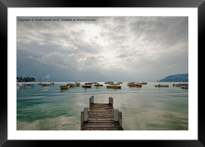 Emerald Water of Lake Annecy Framed Mounted Print by Stuart Wyatt