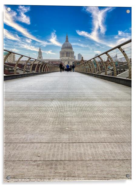 The Magnificent St. Paul's Millennium Bridge Acrylic by Roger Mechan