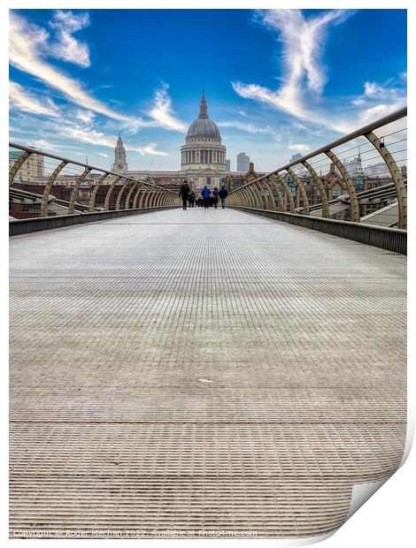 The Magnificent St. Paul's Millennium Bridge Print by Roger Mechan