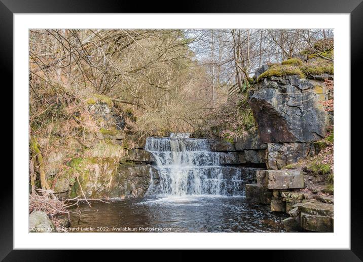 Bow Lee Beck Waterfall, Teesdale Framed Mounted Print by Richard Laidler