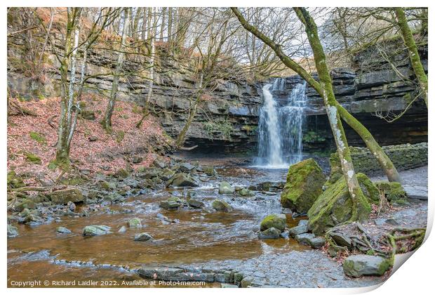 Summerhill Force Waterfall, Teesdale Print by Richard Laidler