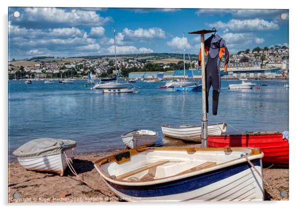 Serene Teign Estuary Scene Acrylic by Roger Mechan