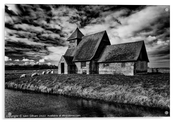 St Thomas Becket Church, Fairfield, Romney Marsh, Kent Acrylic by John Gilham