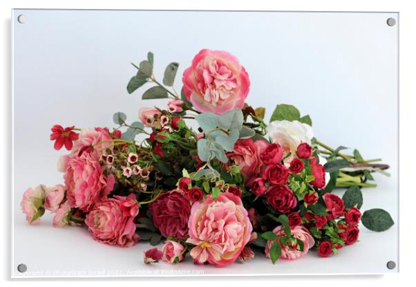 silk roses  Acrylic by PhotoStock Israel