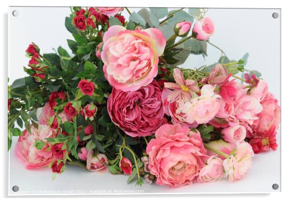 silk roses  Acrylic by PhotoStock Israel