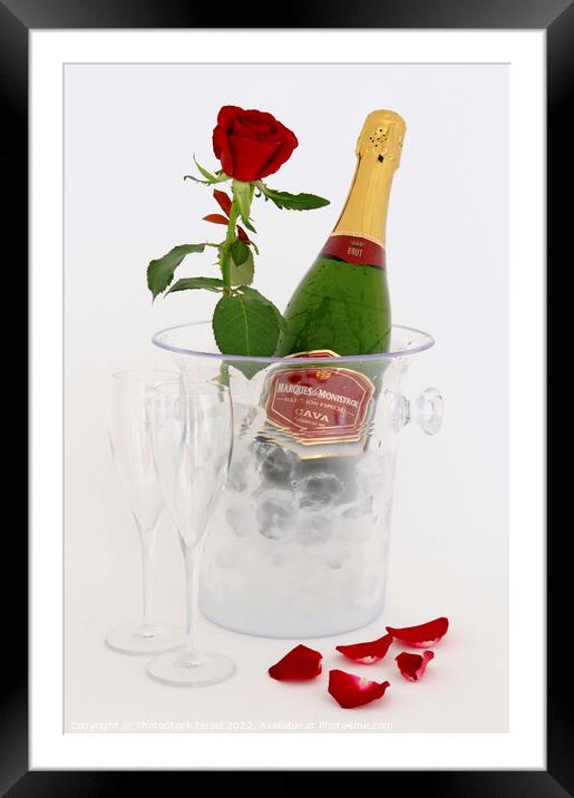 Champagne in an ice bucket Framed Mounted Print by PhotoStock Israel