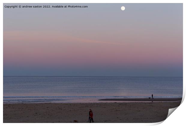 MOON ON SUNSET Print by andrew saxton