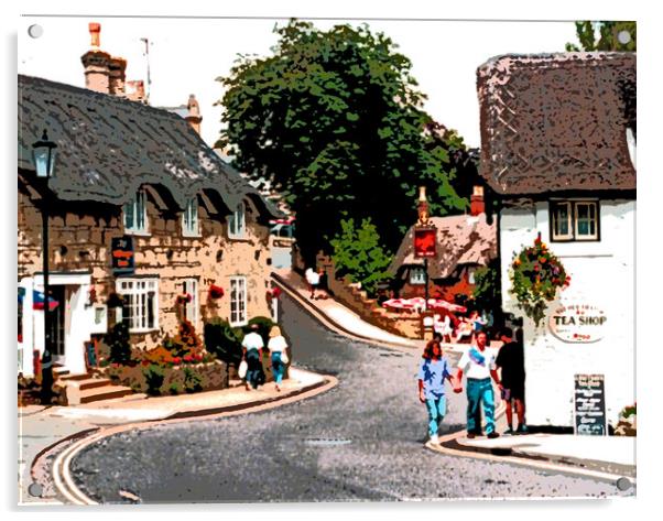 Shanklin Village painting, Isle of Wight. Acrylic by john hill