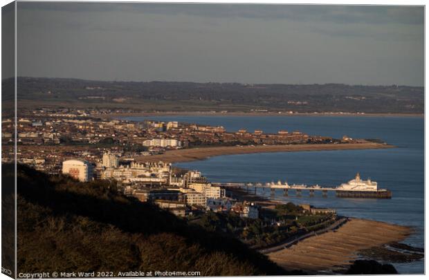 Eastbourne from the Cliffs. Canvas Print by Mark Ward
