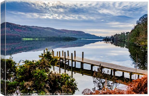 Serene Reflections at Coniston Water Canvas Print by Michael Birch