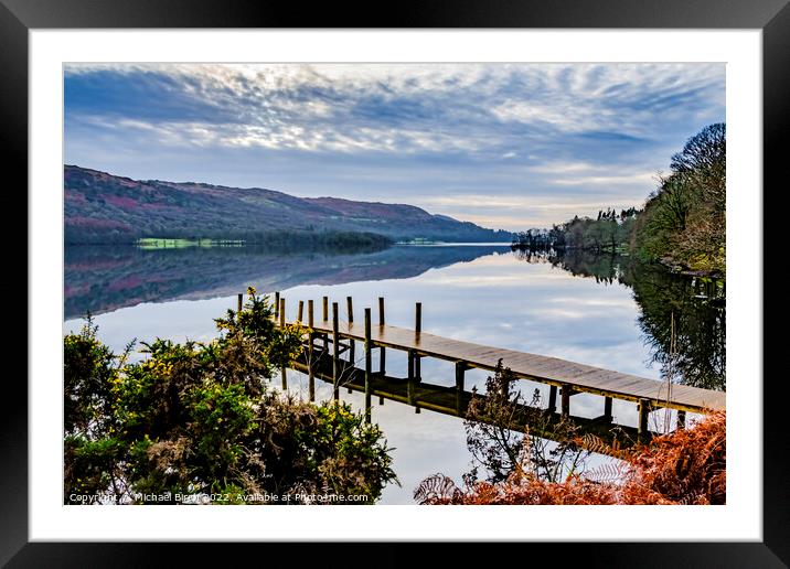 Serene Reflections at Coniston Water Framed Mounted Print by Michael Birch