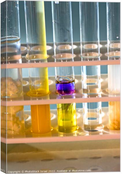 Test tubes in a rack  Canvas Print by PhotoStock Israel