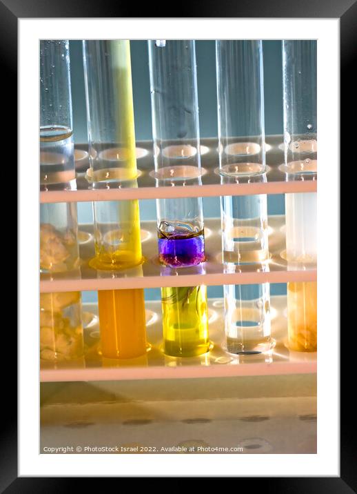 Test tubes in a rack  Framed Mounted Print by PhotoStock Israel