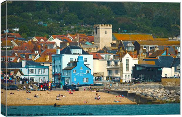 View Of Lyme Regis Canvas Print by Alison Chambers