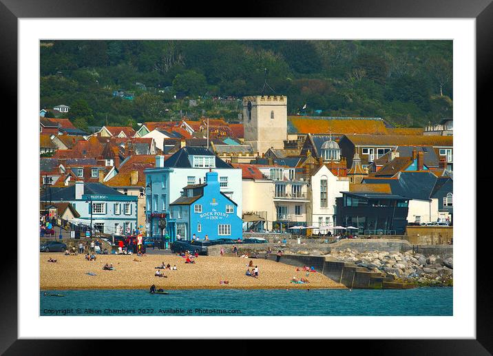 View Of Lyme Regis Framed Mounted Print by Alison Chambers