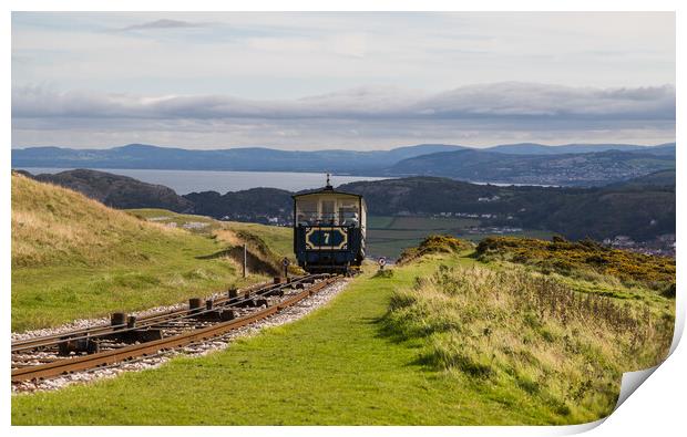 Great Orme tram departing the peak Print by Jason Wells