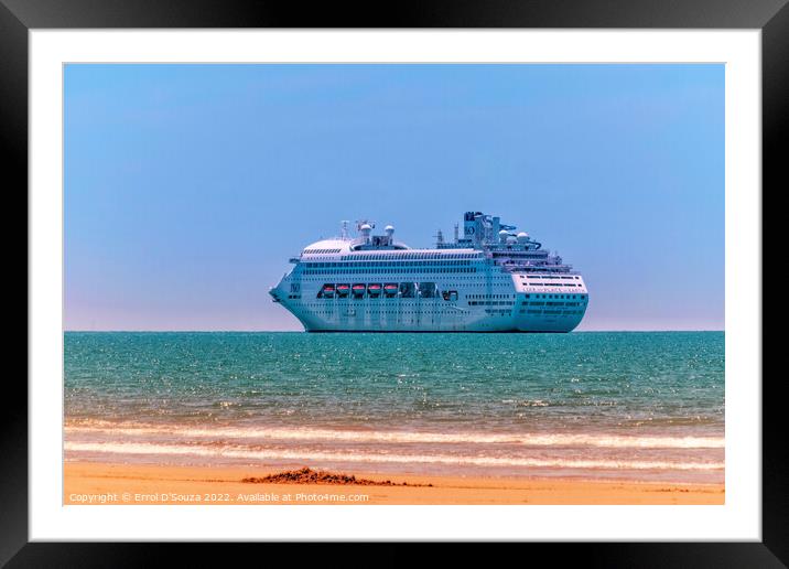 Pacific Dawn - cruise ship Framed Mounted Print by Errol D'Souza