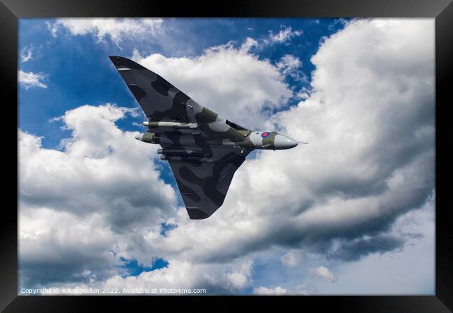 Avro Vulcan Bomber XH558 in flight Framed Print by Kevin Hellon