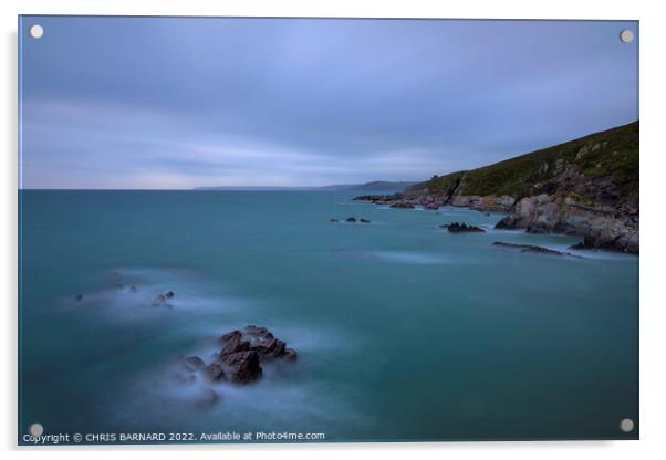 Moody Freathy Beach Cornwall Acrylic by CHRIS BARNARD