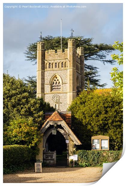 Hambleden Village Church Buckinghamshire Print by Pearl Bucknall