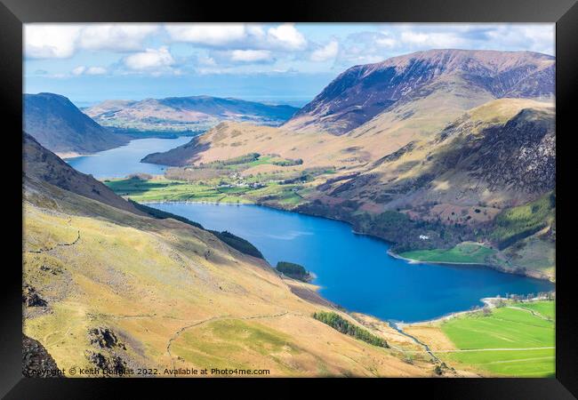 Buttermere and Crummock Water from Haystacks Framed Print by Keith Douglas