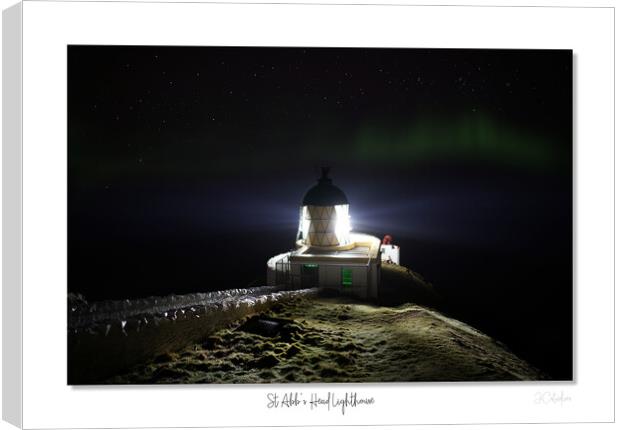 St Abbs lighthouse and aurora Canvas Print by JC studios LRPS ARPS