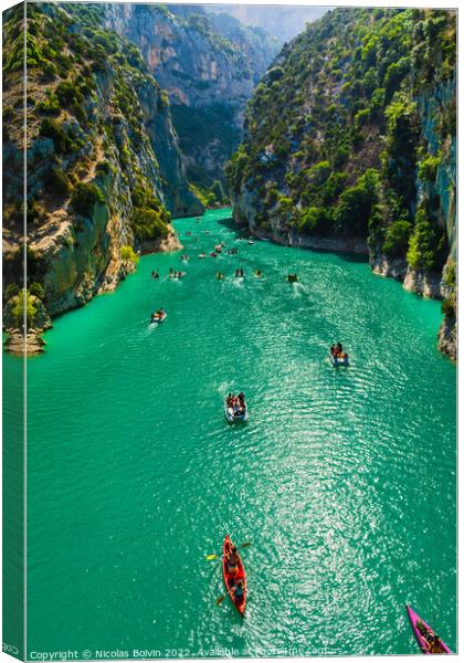 Cliffy rocks Verdon gorges near Galetas bridge Canvas Print by Nicolas Boivin