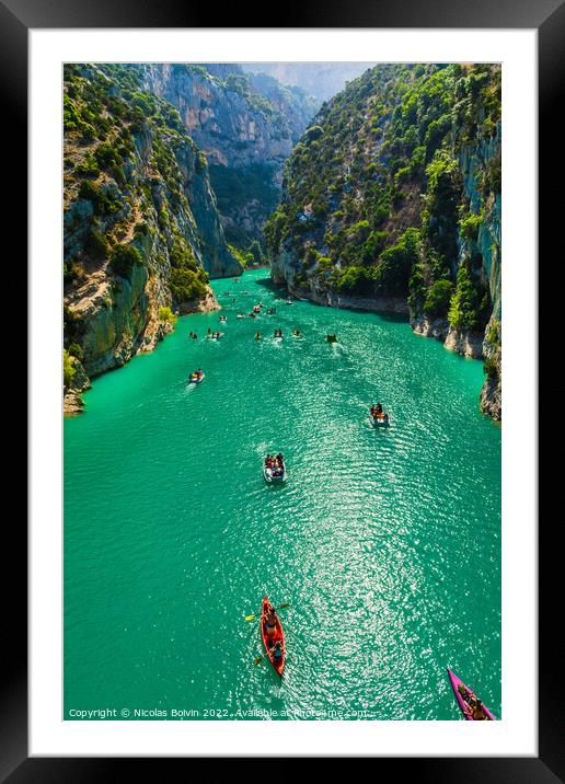 Cliffy rocks Verdon gorges near Galetas bridge Framed Mounted Print by Nicolas Boivin