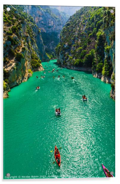 Cliffy rocks Verdon gorges near Galetas bridge Acrylic by Nicolas Boivin