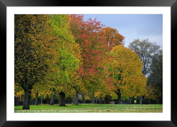 Autumn in North Inch Park, Perth, Perthshire, Scotland, 2014 Framed Mounted Print by Jonathan Mitchell